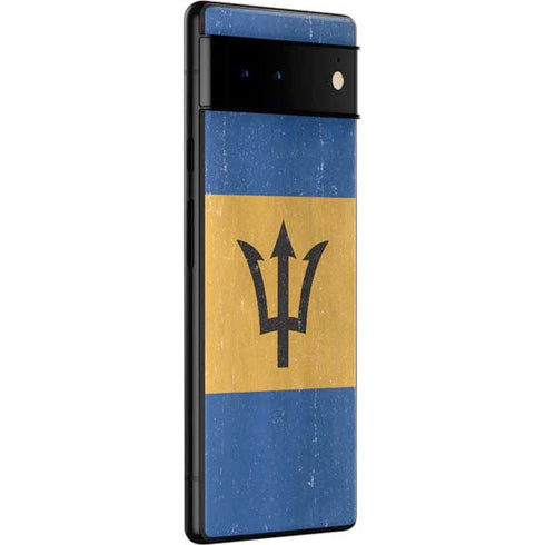 Barbados Flag Distressed Google Pixel 6 Skin